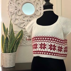 Holiday Sweater Crop Top.